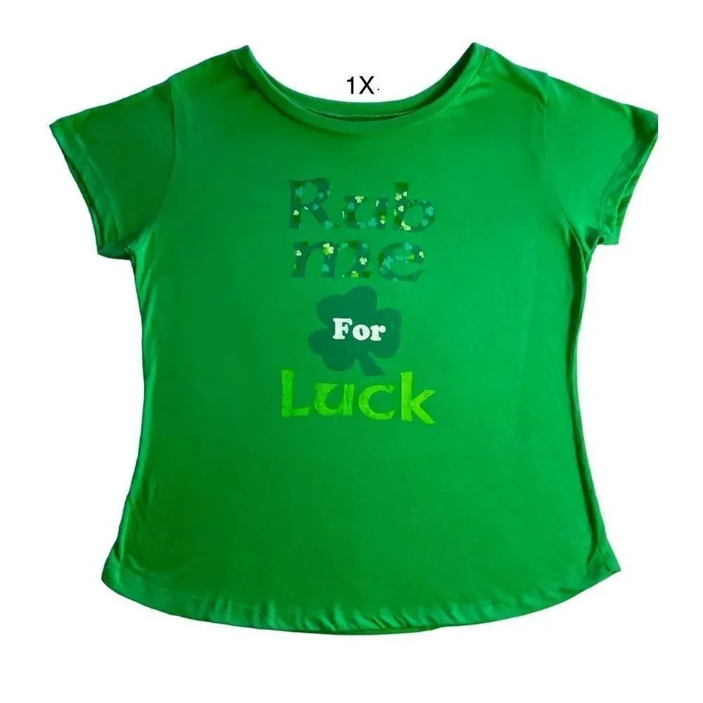 ANA CABANA 1X IRISH “RUB ME FOR LUCK” Short Sleeve T-Shirt
